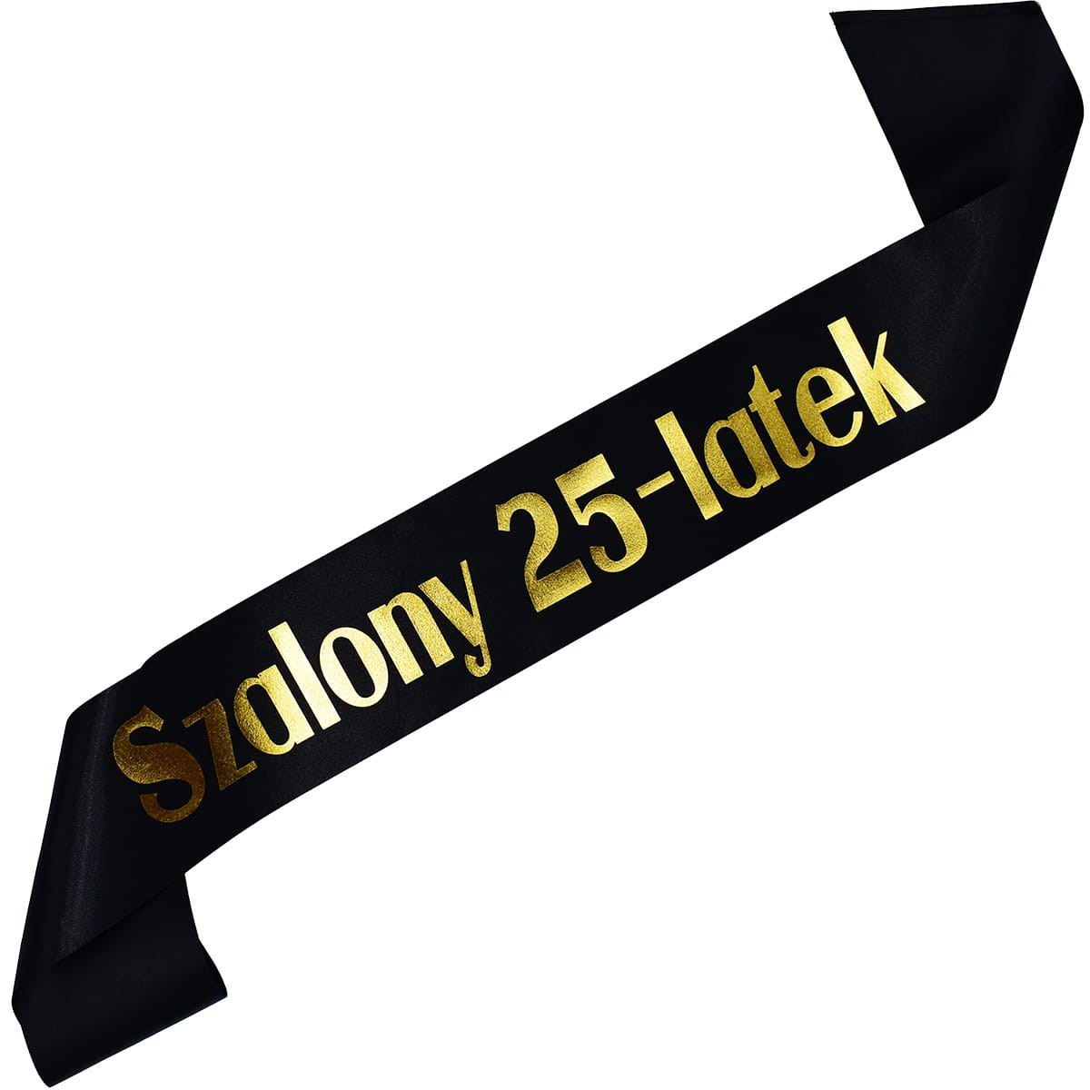Szalony 25-latek - czarna szarfa ze złotym nadrukiem