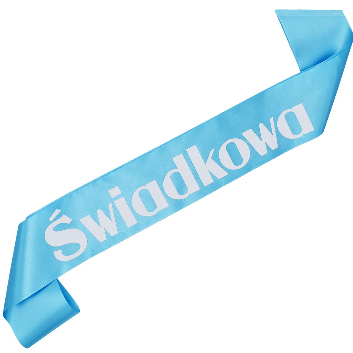 Świadkowa - turkusowa szarfa z białym napisem