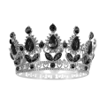 Dekoracja na tort Korona czarna z kryształkami 10 cm