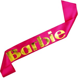Barbie - różowa szarfa ze złotym nadrukiem