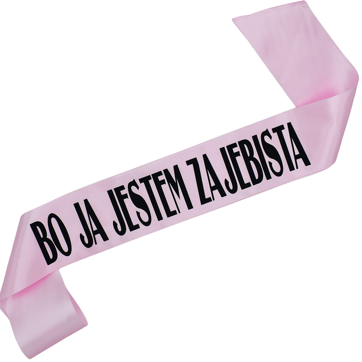 Bo ja jestem zajebista - jasnoróżowa szarfa z czarnym nadrukiem