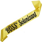 Boss-ki Solenizant - złota szarfa z czarnym nadrukiem