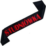 Studniówka - czarna szarfa z czerwonym napisem