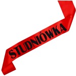 Studniówka - czerwona szarfa z czarnym napisem