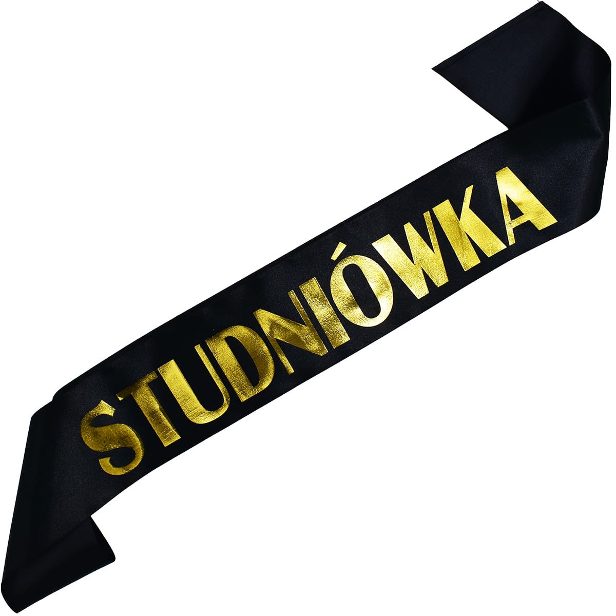 Studniówka - czarna szarfa ze złotym napisem