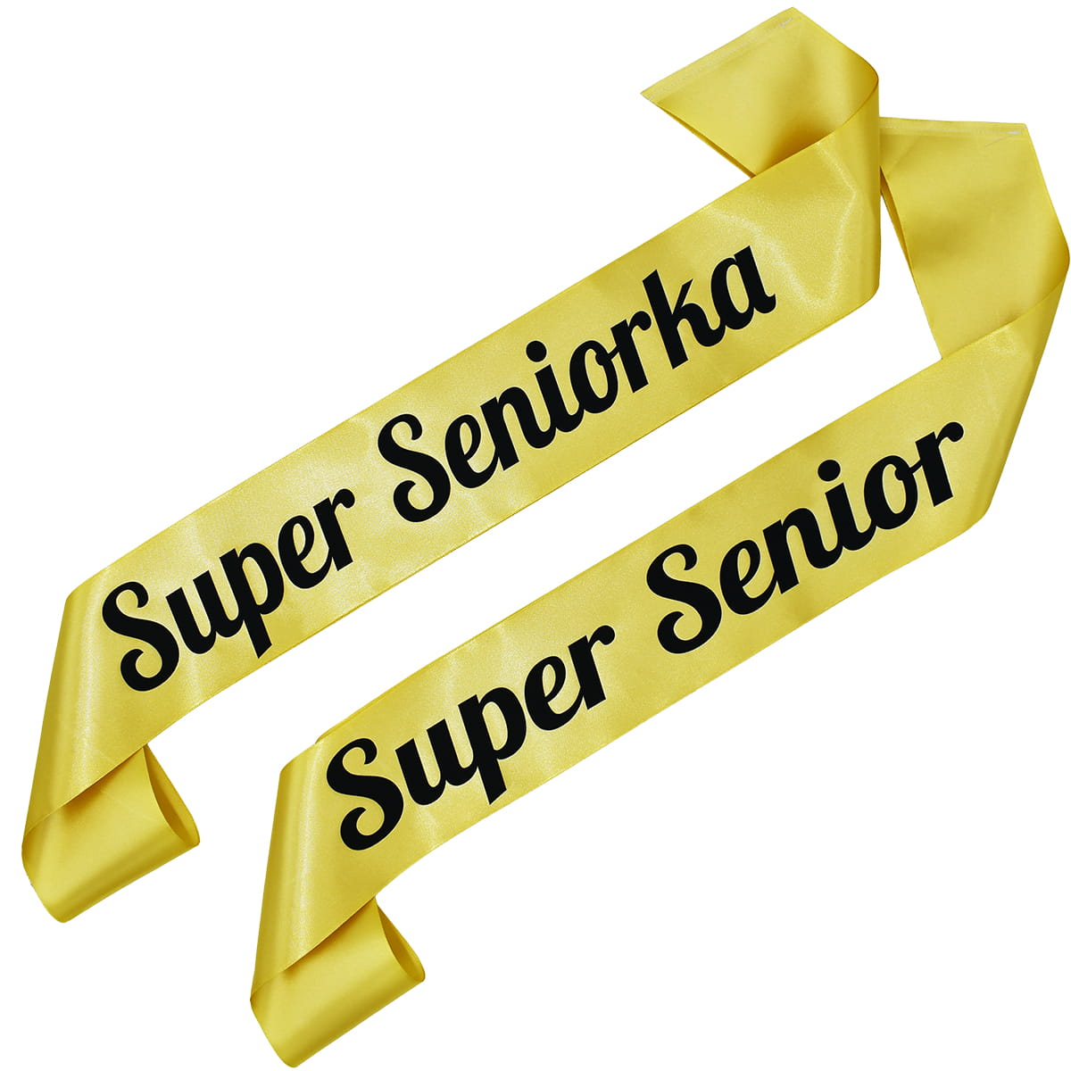 Zestaw złotych szarf Super Senior i Super Seniorka