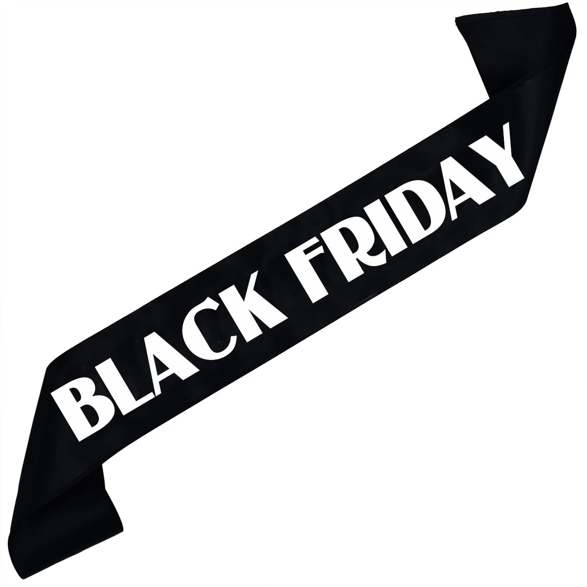 Black Friday - czarna szarfa z białym nadrukiem