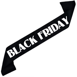 Black Friday - czarna szarfa z białym nadrukiem