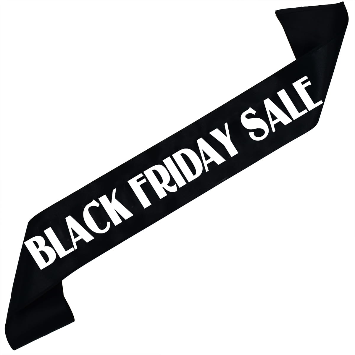 Black Friday Sale - czarna szarfa z białym nadrukiem