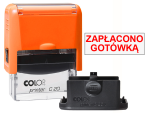 Pieczątka Zapłacono gotówką C20 - neonowo pomarańczowa