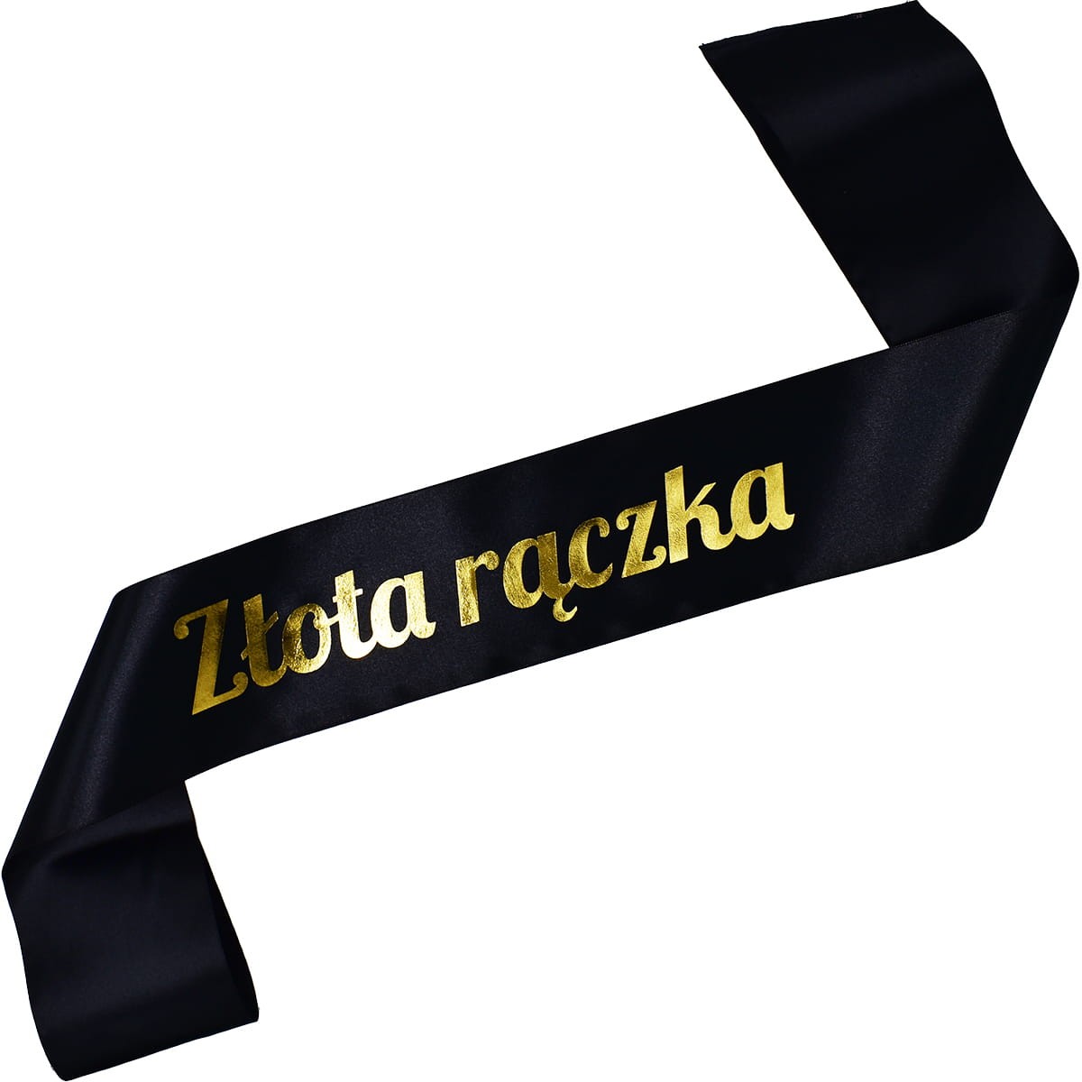 Złota rączka - czarna szarfa ze złotym nadrukiem