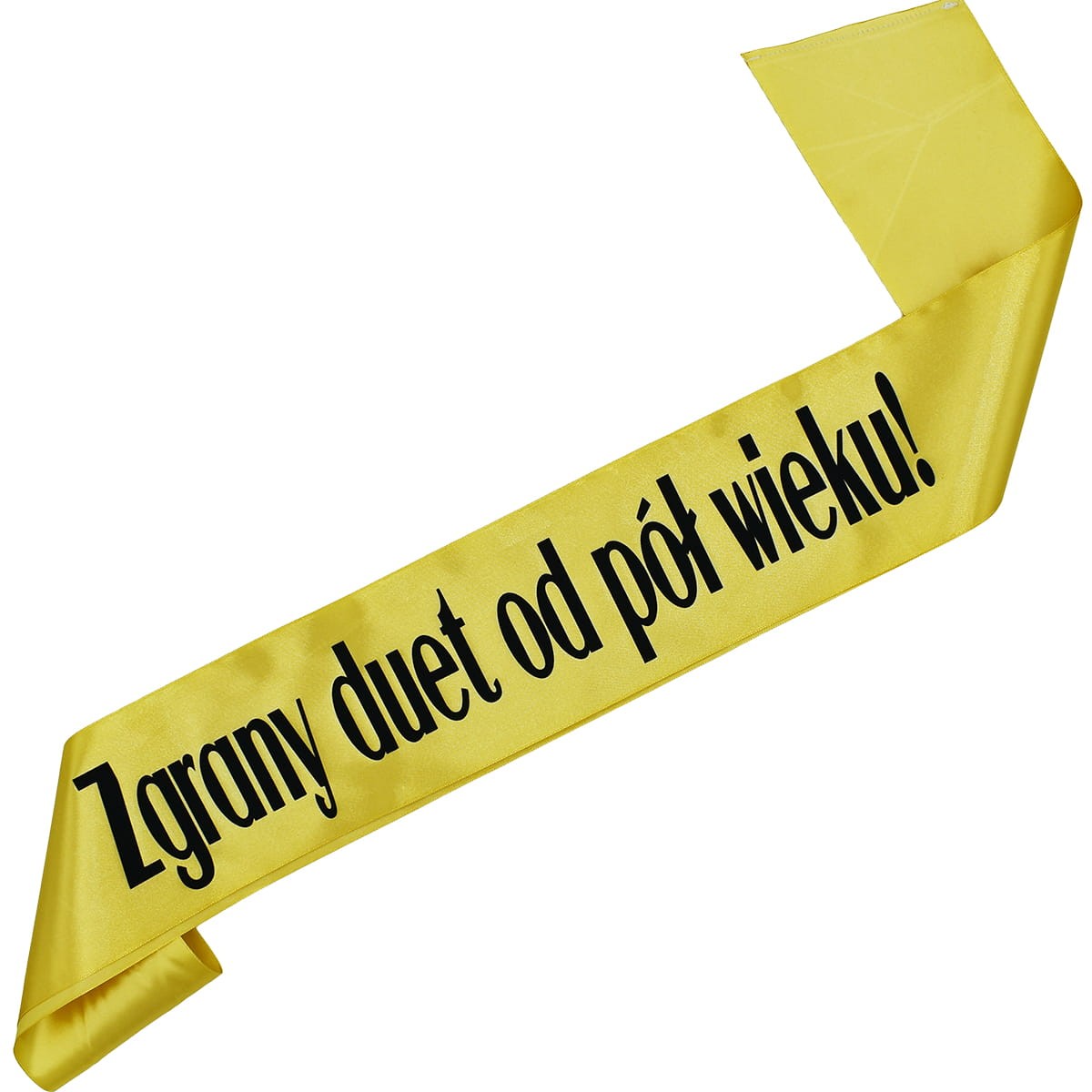 Zgrany duet od pół wieku! - złota szarfa z czarnym nadrukiem
