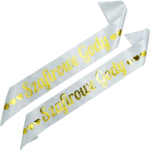 Zestaw szarf na 45 lecie - Szafirowe Gody z serduszkami