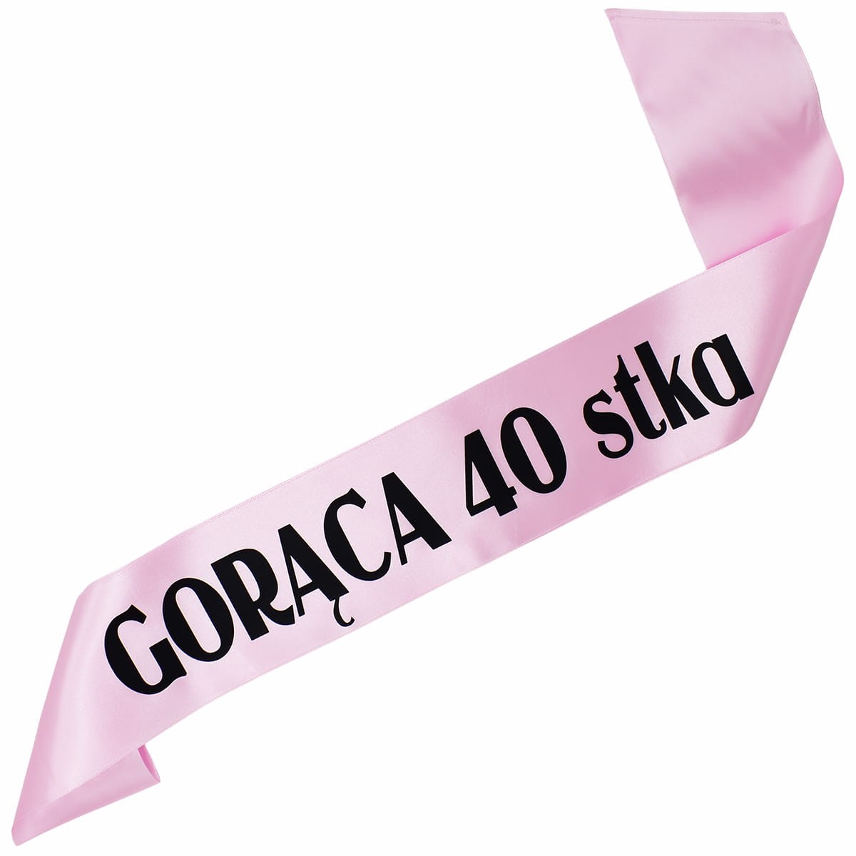 Gorąca 40 stka - jasno różowa szarfa z czarnym nadrukiem