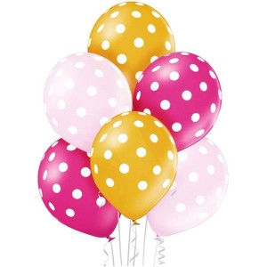 Balony POLKA DOTS GIRL 6szt