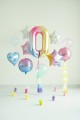 Balon foliowy Cyfra 0, 86cm, pastelowy tęczowy XL