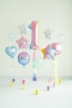 Balon foliowy Cyfra 1, 86cm, pastelowy tęczowy XL