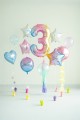 Balon foliowy Cyfra 3, 86cm, pastelowy tęczowy XL