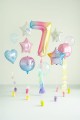 Balon foliowy Cyfra 7, 86cm, pastelowy tęczowy XL