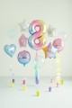 Balon foliowy Cyfra 8, 86cm, pastelowy tęczowy XL