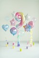 Balon foliowy Cyfra 9, 86cm, pastelowy tęczowy XL