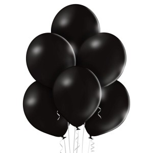 Balony pastelowe czarne 25szt  - 27cm