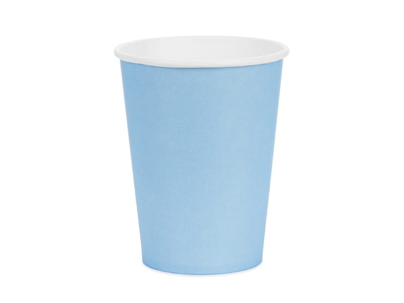 Kubeczki papierowe jasno-niebieskie, 6szt , 250ml