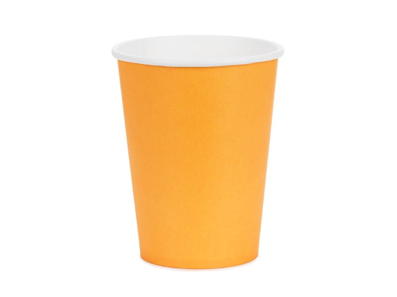 Kubeczki papierowe pomarańczowe, 6szt , 250ml