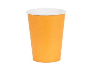 Kubeczki papierowe pomarańczowe, 6szt , 250ml