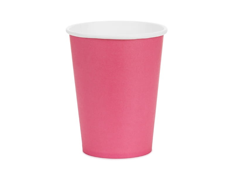 Kubeczki papierowe ciemno-różowe, 6szt , 250ml