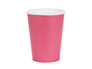 Kubeczki papierowe ciemno-różowe, 6szt , 250ml