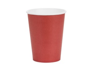 Kubeczki papierowe ciemno-czerwone, 6szt , 250ml