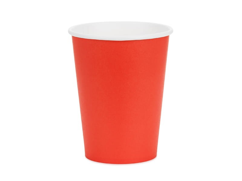 Kubeczki papierowe czerwone, 6szt , 250ml