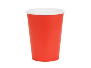 Kubeczki papierowe czerwone, 6szt , 250ml