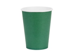 Kubeczki papierowe ciemno-zielone, 6szt , 250ml