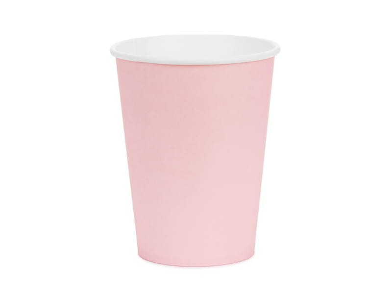 Kubeczki papierowe jasno-różowe, 6szt , 250ml