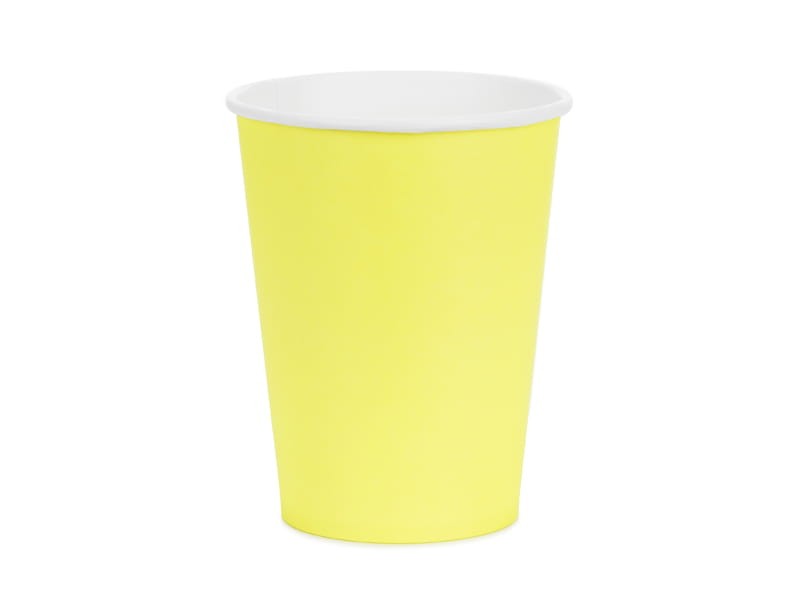Kubeczki papierowe jasno-żółte, 6szt , 250ml