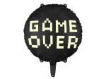 Balon foliowy Game Over, 45 cm, czarny