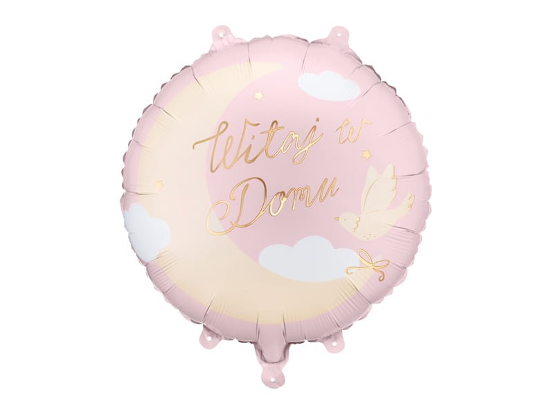 Balon foliowy Witaj w domu, 35x35cm j.różowy