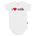 i love milk białe body dziecięce na krótki rękaw