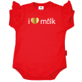 i love milk body z falbanką na krótki rękaw w kolorze czerwonym