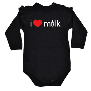 I love milk - body dziecięce z falbanką