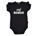 szef bobas - super body w kolorze czarnym z falbanką na krótki rękaw