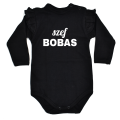 szef bobas - super body w kolorze czarnym z falbanką na długi rękaw