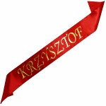 Szarfa na Bierzmowanie z dowolnym imieniem - czerwona i złoty nadruk