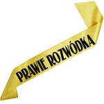 Prawie Rozwódka - złota szarfa z czarnym nadrukiem