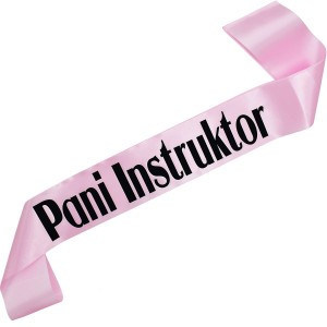 Pani Instruktor - jasnoróżowa szarfa z czarnym nadrukiem