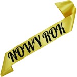 Nowy Rok - złota szarfa z czarnym nadrukiem 