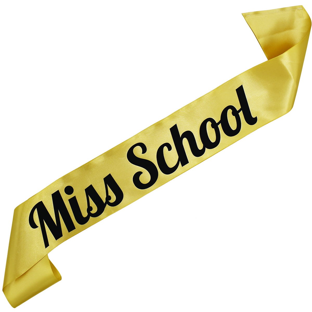 Miss School - złota szarfa z czarnym nadrukiem