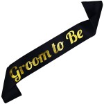 Groom To Be - czarna szarfa ze złotym nadrukiem